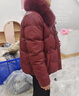 鴨鴨媽媽冬裝羽絨服女短款狐貍毛領(lǐng)中老年人女裝保暖加厚外套50歲衣服 安哥拉紅 2XL 【建議120-135斤】 曬單實(shí)拍圖