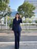 威世品新中式國風西裝套裝女職業(yè)裝女裝西服珠寶酒店茶藝客服售樓工作服 藏藍色長袖西裝 M 建議98-107斤 曬單實拍圖