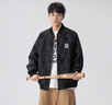 WYBT商場同款新品男裝棒球服外套男2025春季新款休閑寬松麂皮絨夾克 黑色 XL （130-160斤） 曬單實拍圖