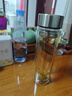 明霞雙層玻璃杯便攜水杯帶蓋商務(wù)透明過(guò)濾辦公杯子車(chē)載辦公男女茶水杯 黑色350 ml 曬單實(shí)拍圖