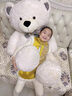 HKFZ抱抱熊公仔巨型泰迪熊布娃娃毛絨玩具超大玩偶熊貓大熊女孩特大號 白色領(lǐng)結泰迪熊 1米【代寫(xiě)賀卡】 曬單實(shí)拍圖