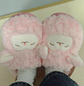 名創(chuàng)優(yōu)品（MINISO）棉拖鞋女小羊咩咩秋冬防滑包跟拖鞋保暖毛絨可愛月子家居情侶鞋 粉色【包跟更保暖】 38-39 (260mm) 【適合37/38碼穿】 曬單實拍圖