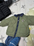 嘟嘟家男童加厚棉服冬裝女童冬季內里加絨外套兒童保暖翻領(lǐng)棉衣休閑外衣 軍綠色 100cm 曬單實(shí)拍圖