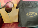 TOD'S【七夕禮物】官方女士小號皮革購物托特包手提包女包 棕色 曬單實(shí)拍圖