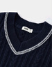 森馬（Semir）森柔|毛衣女冬季絞花提花寬松V領(lǐng)上衣慵懶風(fēng)疊穿毛衫101724107031 曬單實(shí)拍圖