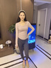 佑游瑜伽服女2025春秋新款長(cháng)袖修身運動(dòng)上衣跑步普拉提健身套裝33441 粉色長(cháng)袖上衣【固定杯胸墊】 L 【建議115-130斤】 曬單實(shí)拍圖