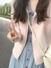 茉衣雅（MOYIYA）法式學(xué)院風(fēng)翻領(lǐng)藍色襯衫連衣裙女學(xué)生秋季單排扣收腰顯瘦超仙長(cháng)裙 藍色連衣裙 M 曬單實(shí)拍圖