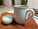 青澹汝窯會(huì )議陶瓷杯茶杯茶具景德鎮家用泡茶水杯可養純手工洛神杯 洛神杯 天青色 曬單實(shí)拍圖