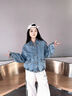 Levi's李維斯25年春夏新款女士寬松白色開夏牛仔夾克外套001FV 藍(lán)色 L 曬單實(shí)拍圖