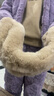 槿城真毛獺兔毛圍巾女冬季保暖百搭可愛(ài)交叉皮草圍脖瀨兔毛絨加厚TT02 雙球茶色 曬單實(shí)拍圖