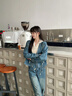 佰藍嬌新中式牛仔套裝女2025春季新款休閑連帽衛衣短外套闊腿褲子三件套 藍色 M （建議85-110斤） 曬單實(shí)拍圖