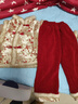 哈熙牛女童拜年服套裝冬季新款兒童漢服女寶寶衣服中國(guó)風(fēng)唐裝棉衣兩件套 紅色拜年服套裝（含包包） 110 建議3歲左右 曬單實(shí)拍圖