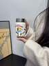森森貓陶瓷內膽卡通保溫杯2024新款女生高顏值迷你隨行杯便攜小巧口袋杯 陶瓷史努比太陽(yáng)+折疊杯刷 280ml 曬單實(shí)拍圖