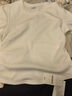 深呼吸DEEP BREATH女裝新款下擺弧度抽褶后開(kāi)叉圓領(lǐng)短袖T恤女A301733 白 S (2) 曬單實(shí)拍圖