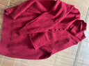 皮爾卡丹（pierre cardin）100%純羊毛衫女洋氣針織毛衣2025秋冬新款中年母親打底羊毛衫翻領(lǐng) 酒紅色 8313 2XL 曬單實(shí)拍圖