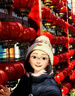 卡蒙（Kenmont）多巴胺彩色提花可愛(ài)毛球毛線(xiàn)帽女加絨保暖雙層護耳針織帽km-9529 曬單實(shí)拍圖
