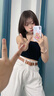 浪莎吊帶背心女2025夏季新款工字寬肩帶內搭打底胸墊一體外穿上衣 慵懶黑 【基礎款】 L 【推薦115-130斤】 曬單實拍圖