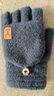 伯希和戶(hù)外兒童女加絨保暖防風(fēng)半指抓絨手套男童半截漏指冬季16243103藍 曬單實(shí)拍圖