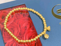 中國黃金（CHINA GOLD）黃金手鏈女士足金兩世歡金珠手串轉運珠七夕情人節禮物送女友老婆 足金兩世歡手串約4.9g 曬單實(shí)拍圖