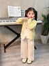 班喜迪女童套裝秋裝2025新款洋氣寶寶開(kāi)衫小童褲子時(shí)髦春秋款兒童三件套 黃色 100 曬單實(shí)拍圖