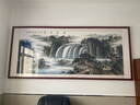 迅典山水畫(huà)客廳辦公室掛畫(huà)手繪國畫(huà)沙發(fā)背景墻裝飾畫(huà)風(fēng)水畫(huà)靠山圖字畫(huà) 源遠流長(cháng) 直角花梨色 實(shí)木帶框120*275厘米加膜 曬單實(shí)拍圖