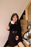 緋垚連衣裙女高級感黑色長(cháng)袖純欲夏秋新款設計感修身顯瘦包臀短裙子 連衣裙【黑色短款-M】 曬單實(shí)拍圖