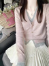 妃莉杋（FeiLiFan）春季連衣裙女裝2025春秋新款假兩件針織上衣修身顯瘦百褶裙子女 針織上衣+半身裙 M 曬單實拍圖