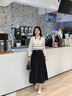 香影假兩件馬甲襯衫疊穿拼接針織衫女長(cháng)袖2025秋裝新款飄帶領(lǐng)上衣 米色 S 曬單實(shí)拍圖