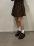 CAMILA KSENIA樂福鞋女夏季2025新款蝴蝶結厚底增高小皮鞋英倫風復古瑪麗珍鞋子 亮棕色 36 曬單實拍圖