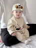 G.DUCK KIDS小黃鴨童裝嬰兒衣服秋冬款卡通純棉爬服新生兒連體衣春秋季哈衣 杏色 36cm 80碼建議75-85cm9-12月cm 曬單實(shí)拍圖