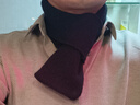 恒源祥山羊絨雙層穿孔小圍巾秋冬新款針織保暖加厚純色百搭圍脖男女通用 黑色 曬單實(shí)拍圖
