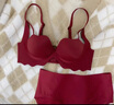 浪莎本命年紅色內(nèi)衣女24春夏新品結(jié)婚新年小胸聚攏顯大文胸內(nèi)褲套裝 曬單實(shí)拍圖