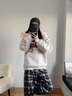AVVLD美式復(fù)古數(shù)字印花連帽衛(wèi)衣男女潮牌嘻哈街頭休閑運(yùn)動百搭情侶帽衫 灰色 L 曬單實(shí)拍圖