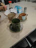九土日式手工陶瓷咖啡杯帶碟簡約窯變馬克杯子下午茶杯碟套裝創(chuàng)意家用 窯變綠(可定制寫字) 曬單實(shí)拍圖
