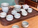 鳳陶凰（FENG TAO  HUANG）汝窯茶具套裝2025新款家用功夫茶杯茶盤(pán)新中式蓋碗茶壺泡茶一整套 2天青-流云（8杯致飲版）+茶盤(pán)【50x28】+茶 曬單實(shí)拍圖