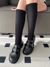 bothboth25春夏季雙鼻扣帶瑪麗珍鞋增高潮流深口皮鞋英倫風(fēng)一腳蹬單鞋 黑色/黑色 36 曬單實(shí)拍圖