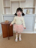 幼歌（YOUGE）嬰幼兒春季新款小兔撞色坑條T恤柔軟親膚舒適打底衫 米黃上衣（66-90肩開扣） 90 cm 曬單實(shí)拍圖