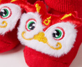優(yōu)奇冬季寶寶襪子新生兒紅色加厚毛圈防滑點(diǎn)膠嬰兒襪子中筒公仔新年襪 曬單實(shí)拍圖