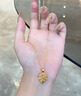 中國黃金（CHINA GOLD）黃金項鏈女士足金金葉子吊墜純金七夕情人節(jié)禮物送女友老婆 金葉子吊墜約1.2g*配銀鏈 曬單實拍圖