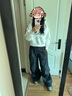 ONLY2025春季新款潮流時尚寬松闊腿褲長褲牛仔褲女|125132080 J09 深牛仔灰色 M M標(biāo)準(zhǔn)褲長 曬單實拍圖