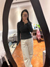 安踏（ANTA）零壓Ｔ丨抗菌半拉鏈長袖t恤女士秋季跑步內(nèi)搭瑜伽健身運動上衣 【抗菌款】基礎(chǔ)黑-4 M (女165) 曬單實拍圖