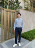 Scofield【新疆棉】男士24年秋季新款小格子磨毛簡(jiǎn)約休閑打底長(zhǎng)袖襯衫 綠色 XL (180) 曬單實(shí)拍圖