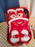 蘭咖小熊（Lan Ka xiao xiong）新生的兒見(jiàn)面禮盒嬰兒禮物滿(mǎn)月過(guò)年衣服套裝瑞獸滿(mǎn)周歲國風(fēng)新年紅 【秋冬】瑞獸呈祥D款-禮箱 80cm (9-12個(gè)月寶寶)周歲 曬單實(shí)拍圖