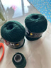 三利上海三利羊絨線(xiàn)中粗線(xiàn)正品100%純山羊絨毛線(xiàn)手工編織毛衣圍巾diy 43-墨綠（買(mǎi)一送一） 100%山羊絨 曬單實(shí)拍圖