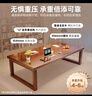 林之語(yǔ)實(shí)木書(shū)桌去客廳化大長(zhǎng)桌家用學(xué)習(xí)桌電腦桌辦公工作臺(tái)書(shū)法大板桌子 【3CM橡膠木加寬桌】胡桃120*80 【組裝】提供說(shuō)明書(shū) 曬單實(shí)拍圖