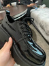 品牌斷碼粗跟小皮鞋女新款復古單鞋子日系jk制服配裙子厚底樂(lè )福鞋 黑色-亮光【升級款】 37 曬單實(shí)拍圖