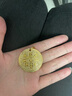 吉財運(yùn)黃財神黃金吊墜項(xiàng)鏈999足金掛墜金包銀古法鏨金吉言金圓牌手工款 包金2克大號黃財神吊墜約50g 曬單實(shí)拍圖