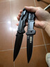 水果刀戶(hù)外折疊刀鋒利隨身刀具家用多功能刀防身野外求生刀便攜 黑夜 曬單實(shí)拍圖