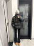 DALEY MODE適合梨形身材遮胯顯瘦彈力微喇牛仔褲女黑色學(xué)生闊腿牛仔褲女 黑色彈力小個(gè)子款 身高145-155 M 推薦95-105斤 曬單實(shí)拍圖