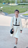 英氏 YEEHOO女童連衣裙春秋季公主裙子兒童衣服翻領(lǐng)撞色學(xué)院風(fēng)中大童裝新款女 圣誕假日-米白 160 曬單實(shí)拍圖